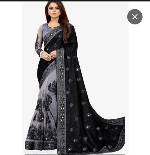 Gray Embroideri Sarees