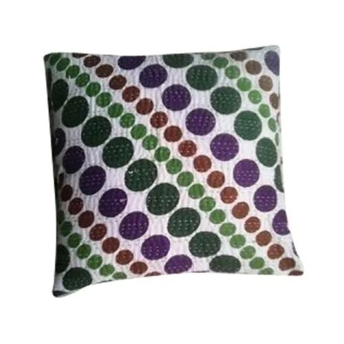 Multi Color 40x40 Cm Printed Pure Cotton Square Kantha Cushion Cover