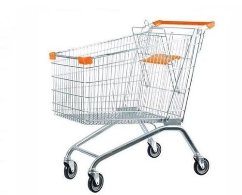 Polished Stainless Steel Shopping Cart For Supermarket