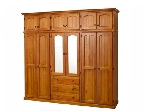 Machine Made Rectangular Polished Smooth Surface Antique Wooden Wardrobe