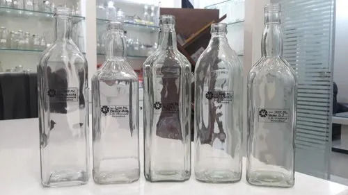 Round Lightweight Rigid Hardness Transparent Flint Glass Empty Bottle