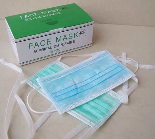 Skin-Friendly Disposable Plain Non-Woven 2 Ply Face Mask With Ear Loop