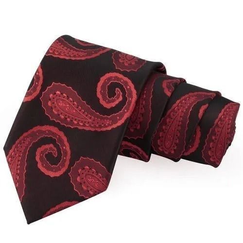 Dark Red Patterned Silk Tie