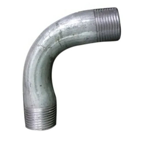 Silver 7.5 Inches Long And 2.7 Mm Thick Female Connection Galvanized Iron Pipe Bend 