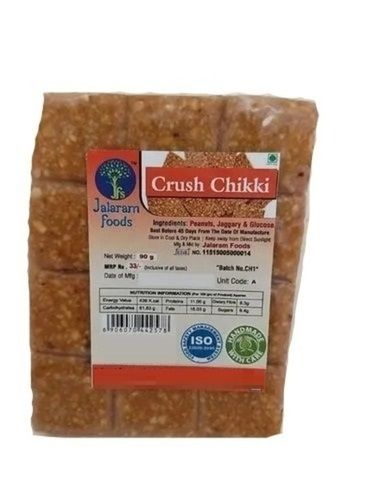 90 Grams Crispy And Tasty Ready To Eat Crushed Groundnut Chikki Carbohydrate: 9.8 Percentage ( % )