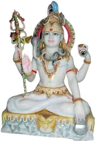 Easy To Install Washable And Durable 22 Inches Polished Marble Lord Shiva Statue