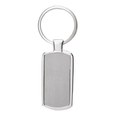 Fine Finish Rectangular Plain Metal Keychain For Gifting