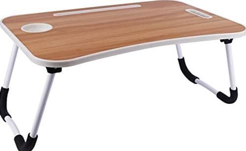 Ply Wood And Mild Steel Body Folding Laptop Table, Size 59.5 X 39.5 X 25.5 cm