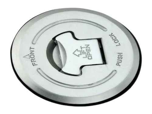 Silver Round Two Keys Polish Finished Aluminum Fuel Tank Cap