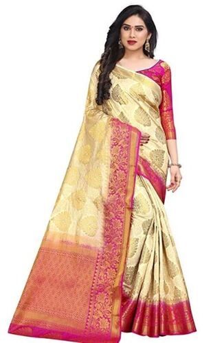 Multicolor Skin Friendly Party Wear Zari Work Soft Cotton Silk Saree 