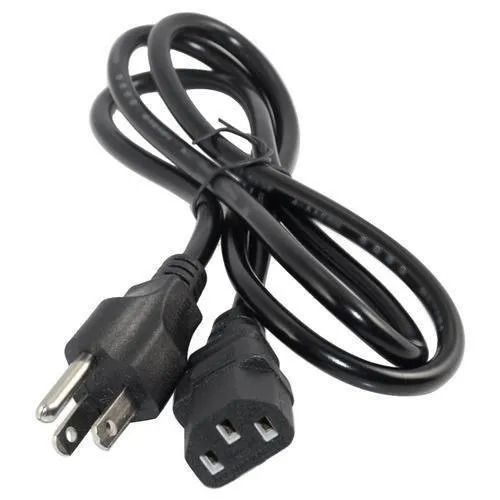 Black 1.5 Meter Pvc Plastic Computer Power Cable