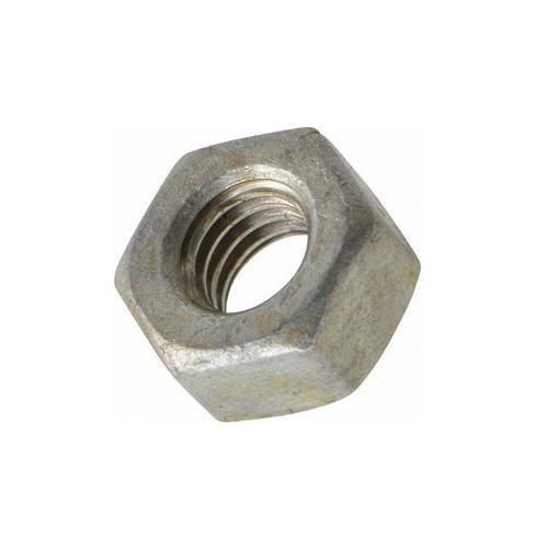 Silver 2 Inches Corrosion Resistant Galvanized Mild Steel Hexagonal Nut