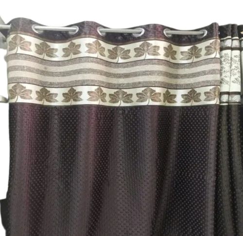 Dark Chocolaty 9X5 Feet 500G Insulated Anti Uv Stitched Modern Printed Cotton Bedroom Curtain