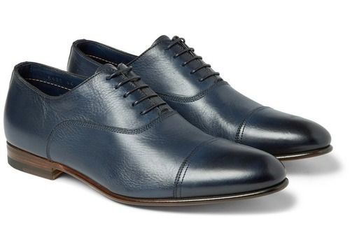 Navy Blue Comfortable And Light Weight Round Toe Insole Polyurethane And Leather Shoes 