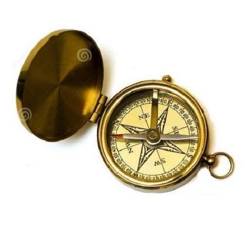 Golden Durable And Rust Proof Round Polished Antique Imitation Brass Compass