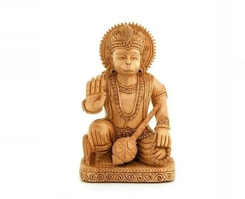 Durable Eco Friendly Handmade By Hammering Solid Wooden Hanuman Statue 