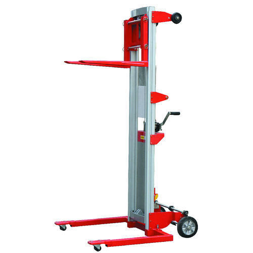 Four Wheels Mild Steel Manual Stacker with 6 Months Warranty