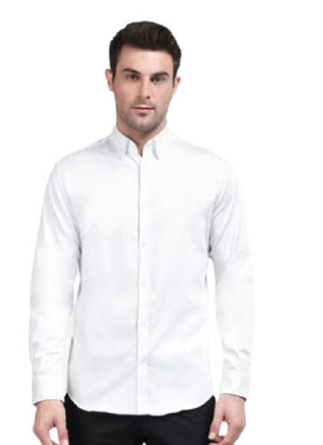 Plain White Cotton Casual Wear Full Sleeves Shirts For Mens Age Group: Above 18