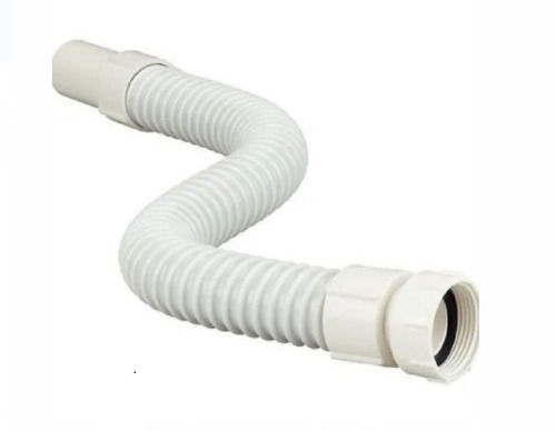 White Plastic Round Flexible Pipe For Wash Basin