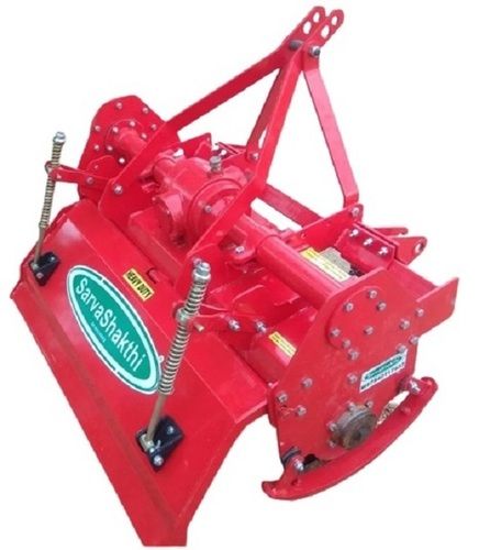 Red 3 Feet Paint Coated Mild Steel 16 Blade Mini Tractor Rotavator For Agricultural 