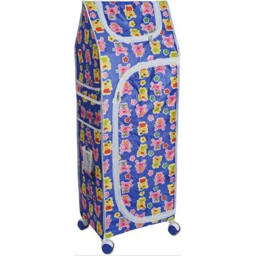 Blue 3 Feet Size Portable Fordable Light-Weight Easy Use Printed Kids Almirah