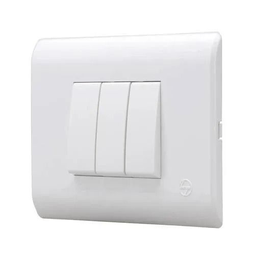 White 5 X 4 Inches 6 Ampere 220 Volt 50 Hertz Ip55 Protection Pvc Plastic Electrical Switch