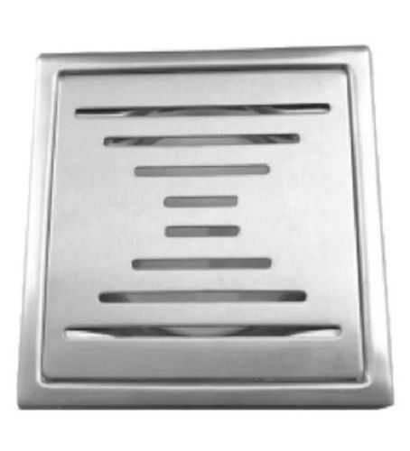 Silver 6 X 6 Inch Chrome Finished Stainless Steel Floor Drain