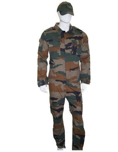Army Dress Uniform - Cotton Set, Regular Fit, Multi-Color Print | Breathable, Ankle-Length, Full Sleeves, Size L, Classic Style, Suitable for Summer and Winter