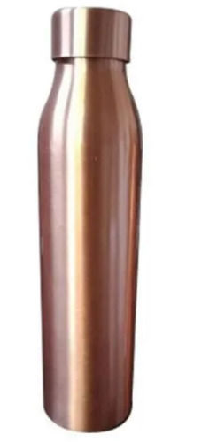 Portable Plain And Round Glossy Finish Copper Water Bottle