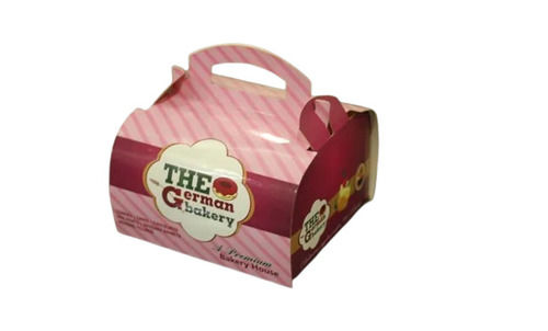 Rectangular Special Effecting Printed Paper Cake Box With Handle