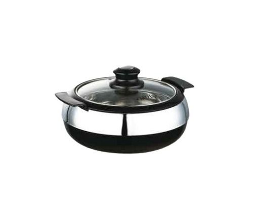 Stainless Steel And Plastic Round Rust Proof Casserole For Kitchen Use Size: 2 Kg