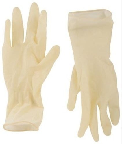 Off White Superior Elasticity Disposable Full Fingered Powdered Latex Surgical Gloves