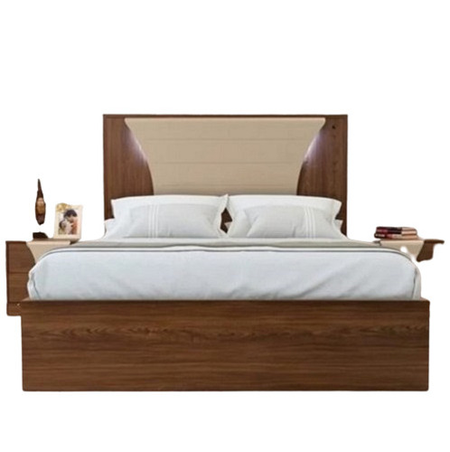 Wooden Bed - Double Bed, Rectangular Shape, Plain Pattern | Solid Wood, Termite Resistant, Eco-Friendly, Durable, Polished Finish, Clean with Soft Dry Cloth