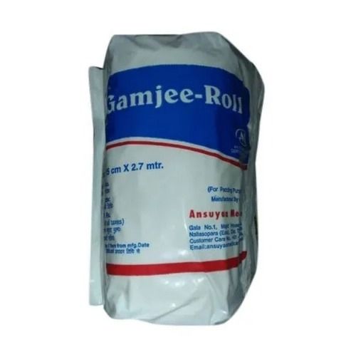 White 250X15 Centimeters Disposable And Recyclable Gamjee Roll