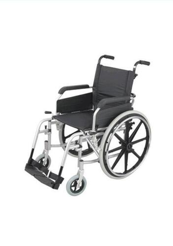 Black Folding Unisex Manual Wheelchair For Handicaped Usage