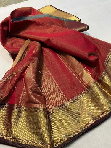 Casual Wear Lightweight Skin-Friendly Plain Handloom Silk Saree For Ladies