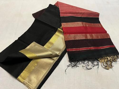 Casual Wear Lightweight Skin-Friendly Plain Pure Cotton Saree For Ladies