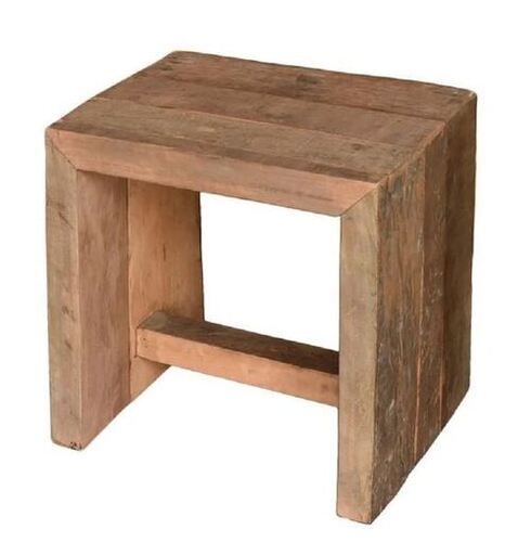 Handmade Rectangular Classic Reclaimed Solid Wooden Stool For Seat