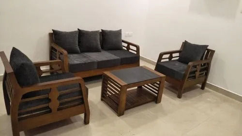 Brown Modern Design 5 Seater Wooden Sofa For Home And Hotel Use