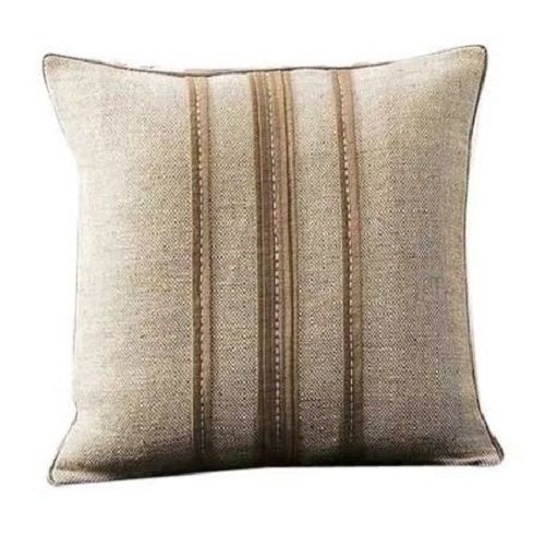 Brown Natural Beautiful Square Handmade Plain Dyed Jute Cushion Cover