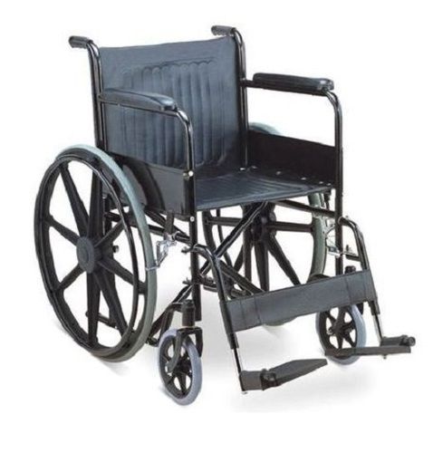 Stainless Steel Portable Folding Wheelchair With Folding Footrest