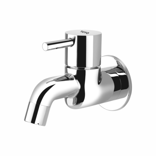 Wall Mounted Stainless Steel Bib Cock - Polished Silver Finish | Round Shape, Glossy and Satin Options for Bathroom Fitting