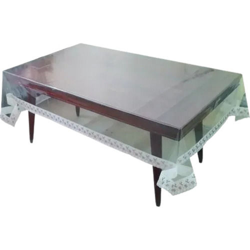 Transparent Water Proof Rectangular Plain Poly Vinyl Chloride Table Cover, Size 78 X 54 Inches