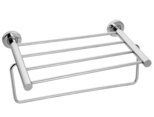 14x6 Inches Rectangular Wall Mounted Glossy Stainless Steel Towel Rack