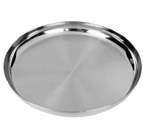 Siver 2 Mm Round Stainless Steel Serving Plate For Home