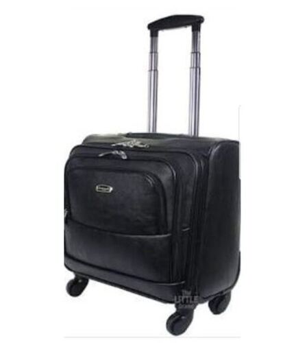 Plain 4 Wheels Zipper Closure Polyester Trolley Bags For Traveling, Size 43 X 43 X 22 Cm