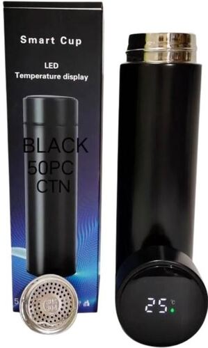 Black 6 X 8 Inches Led Temperature Display Bottle Stainless Steel Vacuum Flask