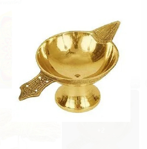 Brass Diya - Portable Table Mounted Diya | Crack, Corrosion, Rust, Water Resistant, Polished Gold Finish, Easy to Clean, Durable for Home and Temple Decor