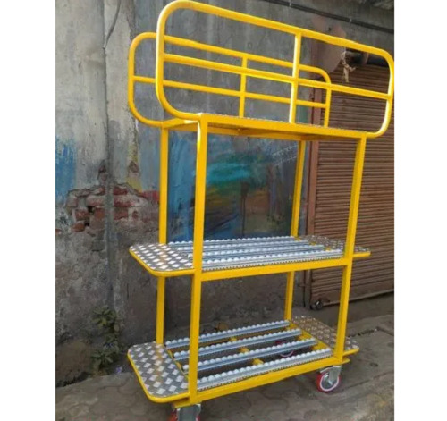 Mild Steel Color Coated Roller Type Order Picking Trolley - 400 kg Capacity, Yellow Finish, Manual Power Source, New Condition
