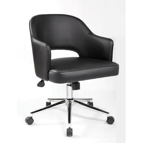 Durable Machine Made Single Design Black Vinyl Steel Abs Plastic Task Chair For Office Use No Assembly Required